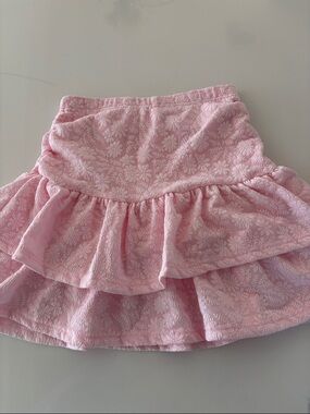 Women's Pink Floral Tiered Ruffle Skirt